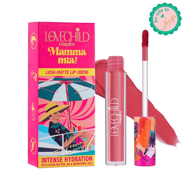 LoveChild Masaba Gulabi Rum Punch Lush-Matte Pink Lip Creme, 3ml