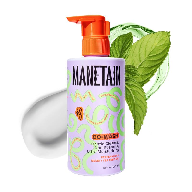Manetain Co-Wash for Curly Hair - 200ml | 2 in 1 Shampoo & Conditioner | Non-foaming | Sulphate and Paraben Free | CG Friendly | Suitable for Dry and Frizzy Hair