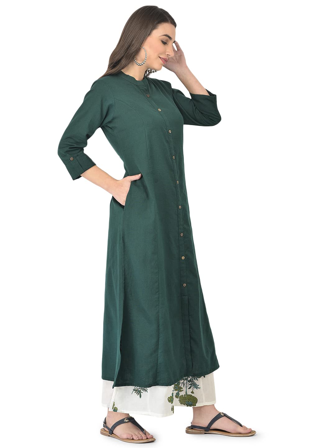 Pistaa's  Women's  Cotton Solid Readymade Salwar Suit Set