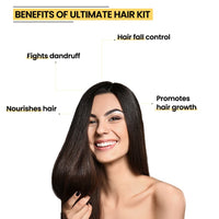 Rey Naturals hair oils combo/hair care kit (Castor oil + Coconut oil + Tea tree oil + Rosemary oil) controls hairfall - For healthy hair - No Mineral Oil, Silicones & Synthetic Fragrance