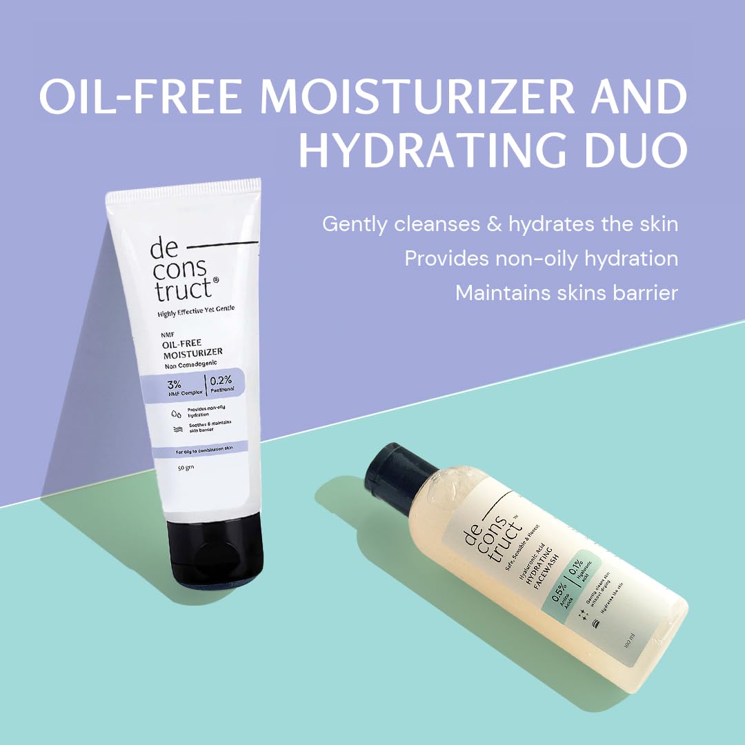 Deconstruct Daily Hydrating Duo - Hydrating Face Wash + Hydrating Face Moisturiser | Face Wash and Moisturizer Duo | Dry and Damaged Skin|