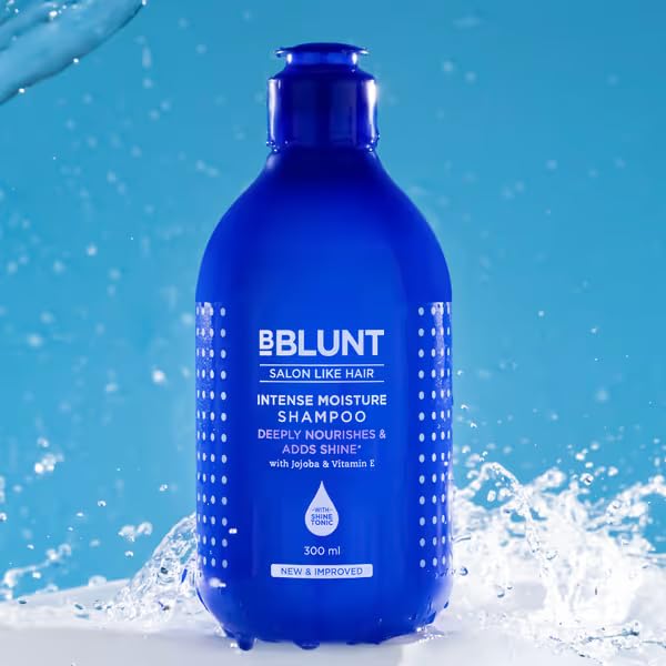 BBLUNT Intense Moisture Shampoo with Jojoba and Vitamin E for Dry & Frizzy Hair - 300 ml