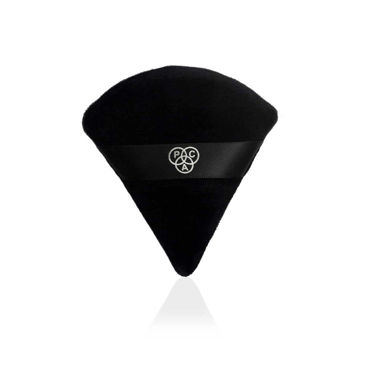 PAC Pocket Puff (1 Pc) | Beauty Blender Makeup Puff (Medium) | Cotton Air Cushion Triangle Powder Puff for Women | Soft Foundation Sponge with Strap | Beauty Tools for Dry & Wet Use - Black