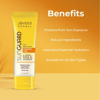 Jovees Herbal Sun Guard Lotion SPF 60 Pa+++ Broad Spectrum For All Skin | 3 In 1 Matte Lotion UVA/UVB Protection, Moisture Balance, Even Tone Skin For Women/Men 50Ml