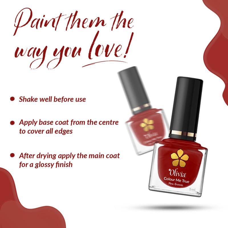 Olivia Nail Paint for Glossy Finish - 5ml (11 Maroon Macaron)
