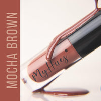 MyHues HyGlow Lip Elixir, Lip Gloss and Oil Hybrid, Nourishing Jojoba, Almond, Squalane 100% (Plant Derived), Shea Butter, Moisturizing, Buildable Colour, Glossy Finish (Mocha Brown (Heer))