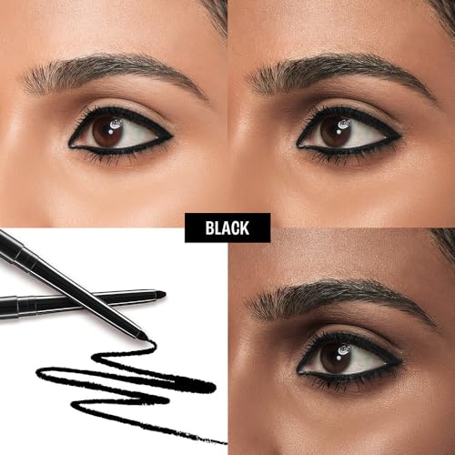 Lakme Eyeconic Black Kajal, Matte Kohl Liner in a Twist Up Pencil - Waterproof, Smudge Proof & Long Lasting Eye Makeup, 0.35 g