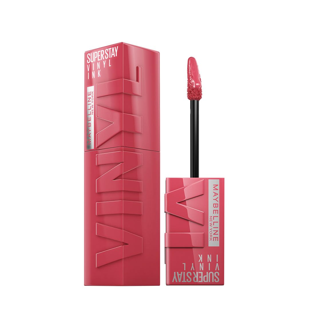 Maybelline Glossy Super Stay Vinyl Ink Liquid Lip Color - Highly Pigmented Color And Instant Shine, Sultry, 4.2Ml