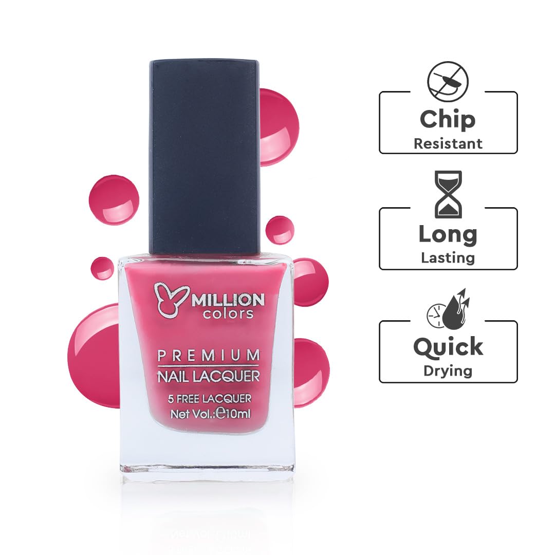 Million Colors Nail Polish Combo Pack of 6 | Long Lasting Nail Paint Quick Drying, Chip-Resistant, High Shine | Non Toxic & Paraben Free | Gift Set for Women (Multi 2, 10 ml)