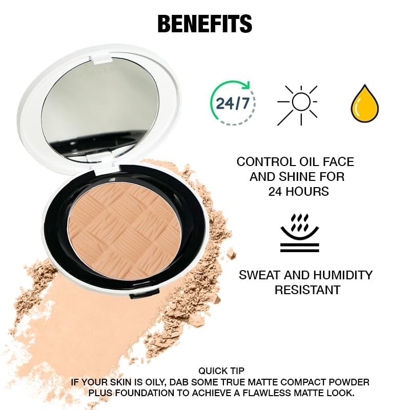 SHOPAAREL True Matte Compact Powder that Protects Skin from Sun, Absorbs Oil, Sweat and helps you to stay fresh (06)