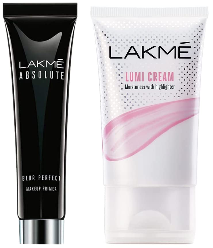 Lakmé Absolute Blur Perfect Matte Face Primer,Peach, Makeup Primer for Poreless Smooth Long Lasting Makeup-Waterproof Brightening Makeup Base,10g & Lumi Cream, 30 gm