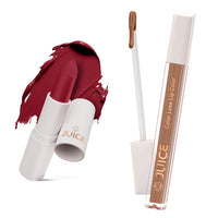 Juice Red Rebel - M01 Kiss Sensation Lipstick & Bare all Nude - M18 Color Luxe Liquid Lipstick with Goodness of Bio Retinol, & SPF 15 UV Protection