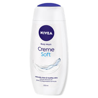 NIVEA Women Body Wash, Crème Soft Shower Gel, with Almond Oil for Soft Skin, 250 ml & NIVEA Men Body Wash, Deep Impact, 3 in 1 Shower Gel for Body, Face & Hair, with Microfine Clay, 250 ml