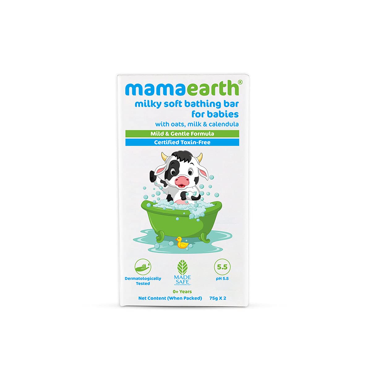 Mamaearth Milky Soft Bathing Bar for Babies with Oats, Milk & Calendula – 75g x 2 & Mineral Based Sunscreen for Babies (50 ml/50 g)