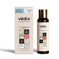 Vedix Ahuta Root Stimulating Ayurvedic Hair Oil | Hair Growth Oil With Berberis + Banyan + Vetiver - Customized Anti Hair Fall Control Oil - 100ml