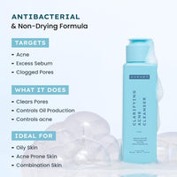 Hyphen Clarifying Acne Face Wash for Women and Men | Cleanser For Acne Prone Skin with Salicylic Acid 2%, Zinc PCA, Witch Hazel 10% | Anti-Acne Face Wash for Oil Control, Pore Cleasning | Antibacterial & Non-Drying Formula - 100ml