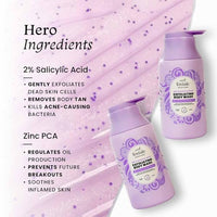 FoxTale 2% Salicylic Acid Exfoliating Body Wash With Zinc Pca|Reduces Body Acne, Strawberry Skin & Ingrown Hair|Smoothens Uneven Texture In 28 Days|Body Wash Men & Women|Exfoliating Shower Gel|250 Ml