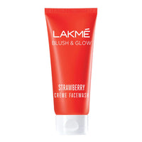 Lakmé Strawberry Creme Face Wash, 100g & Lakmé Eyeconic Insta Cool Kajal, Black, Cooling Kohl Liner with Cucumber, Twist Up Pencil - Waterproof, Smudge Proof & Long Lasting Eye Makeup, 0.35 g