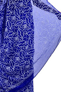 Lavangi Women's  Lucknow Chikankari Tepchi Work Georgette Saree