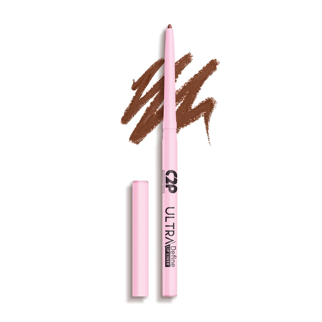 C2P Pro Ultra Define Lip Liner, One Swipe Smooth Application, Matte Finish, Long Lasting, Waterproof & Smudge Proof, Enriched with Jojoba Oil & Shea Butter, 0.27g (Caramel 01-Nude Brown)