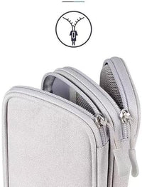 Electronic Organizer, Hard Shell Electronic Charger Cable Organizer Travel Case, Waterproof Double Layers Storage Bag for Cable, Cord, Charger, Phone, Earphone (Grey)