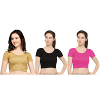Life Win Stretchable Blouse 28 to 46 Size Cotton Lycra for Women