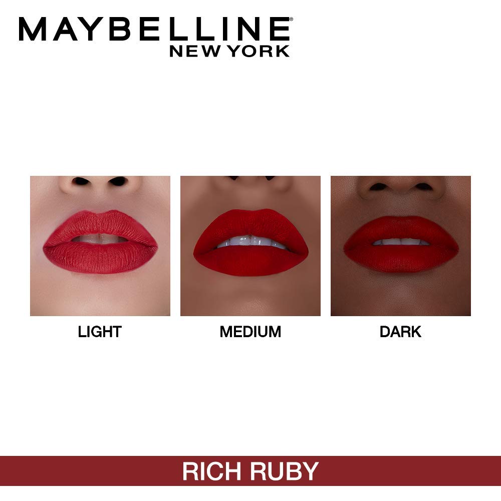 Maybelline New York Color Sensational Creamy Matte, Rich Ruby, Divine Wine and Touch of Spice Lipstick