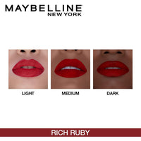 Maybelline New York Color Sensational Creamy Matte, Rich Ruby, Divine Wine and Touch of Spice Lipstick