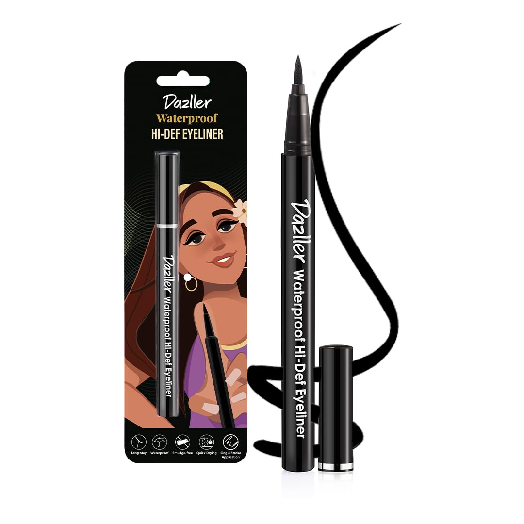 Dazller Hi-Def Eyeliner|Velvet Matte|Water-Resistant|Smudge-Proof|Long Stay|Single Stroke|Precise Application|Black|1.1gram, Gel