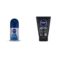 Nivea Roll-On Deodorant, Cool Kick for Men, 50ml And Face Wash, Deep Impact Intense Clean for Men, 100g