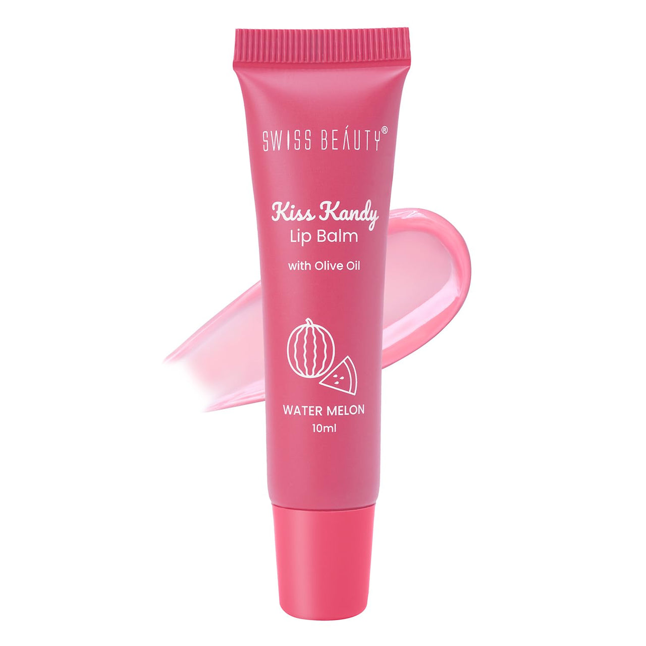 Swiss Beauty Kiss Kandy Lip Balm with Olive Oil | Moisturising | Non-Sticky | Soft & Smooth Lips | Shade - Water Melon, 10ml