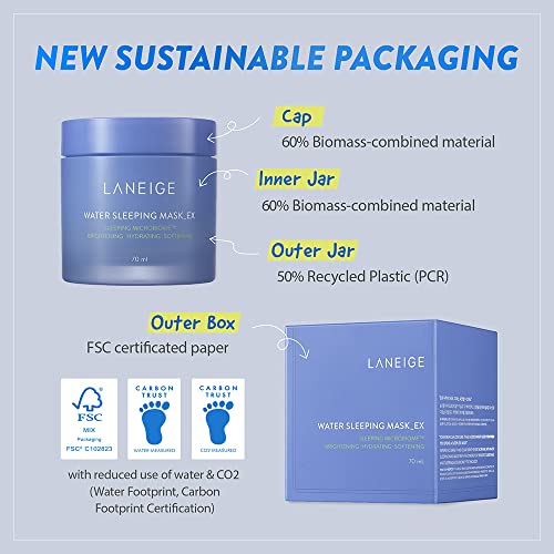 Laneige Water Sleeping Mask for Face | Hydrating Overnight Face Mask for Refreshed and Glowing Skin | Lightweight Gel Texture with Moisture Wrap | Smooth Skin Night Cream | Korean Skincare | 25 ml
