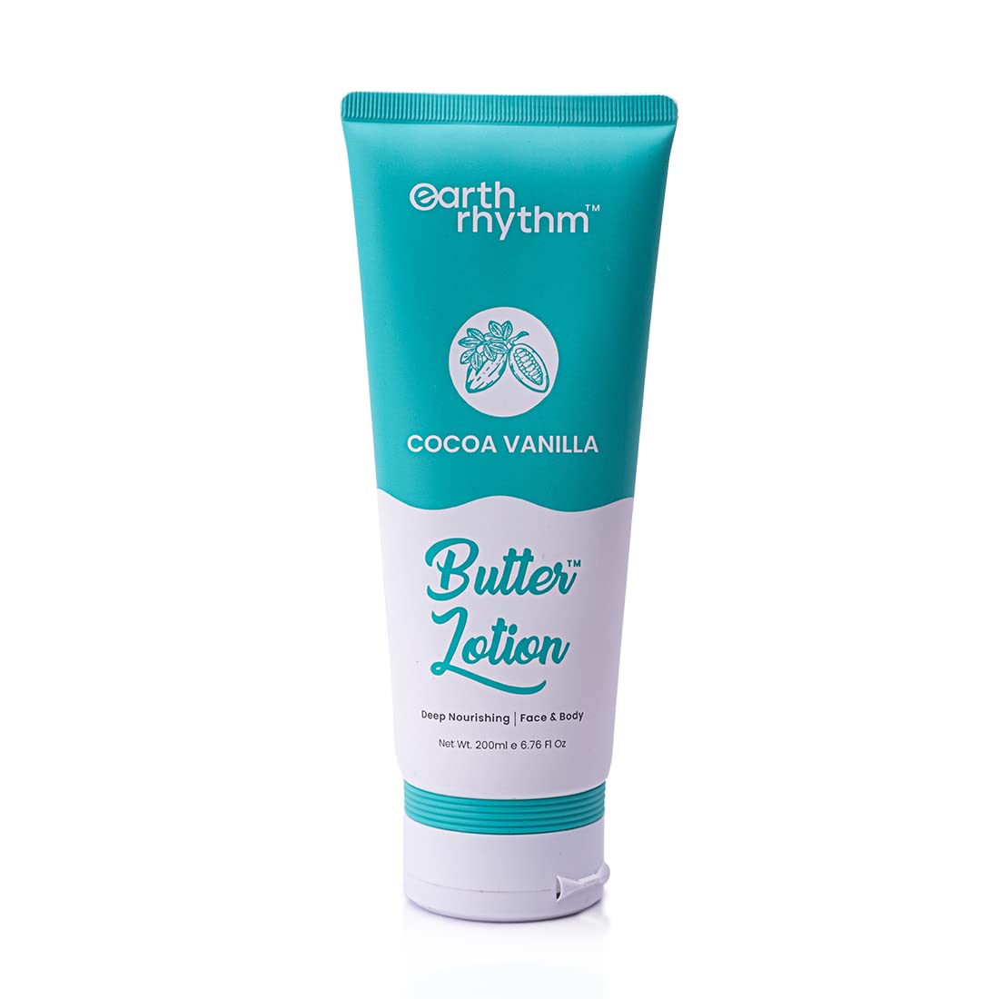 Earth Rhythm Cocoa Vanilla Butter Body Lotion | Deeply Nourishing, Soothing Skin, Intensely Hydrates | for All Skin Type | Men & Women – 200ml