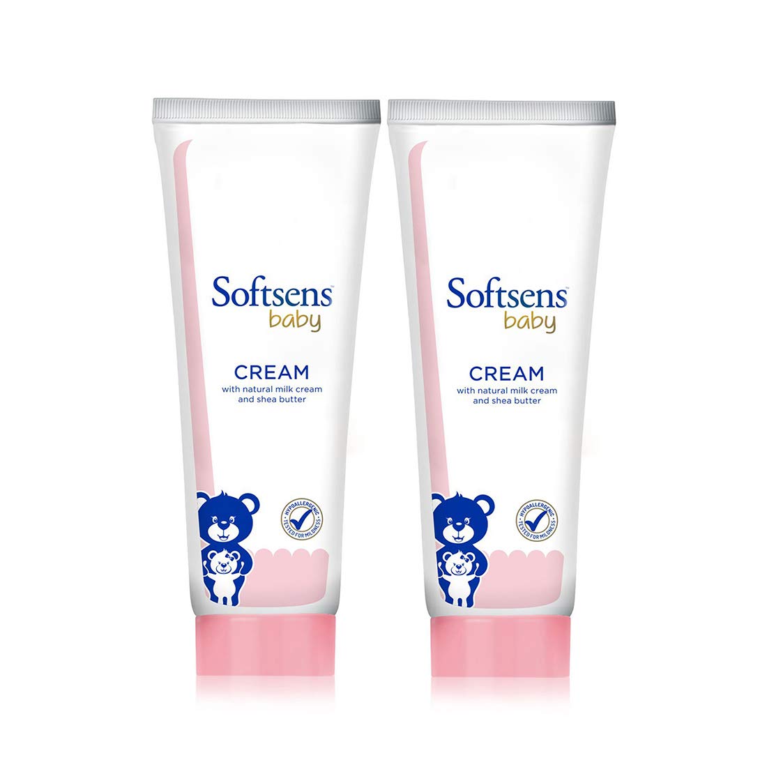 Softsens Baby Rich Moisturising Cream | Enriched with Natural Milk Cream and Shea Butter | Dermatalogically Tested, Hypoallergenic & Paraben Free 100g (Pack of 2)