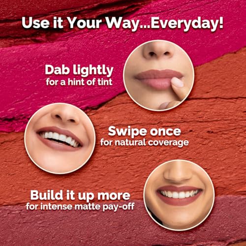 Mamaearth Moisture Matte Long Stay Lipstick Minis Gift Set - Bright and Bold | 8 Hour Moisture Lock | Up to 12-Hour Long Stay | Smudge Proof | Travel-Friendly| Gifting For Valentine's Day, Birthday, Anniversary & Special Occasions | Premium Gift Pack