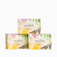moha Herbal Soap A natural face & body cleanser! With Goodness Of Aloe Vera Gel, Basil & Neem used as bathing Soap, Face & Body Soap, Unisex Bathing Bar - 100gm each (Pack of 3)