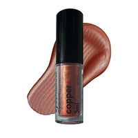 Ruby's Organics Mini Metallic Liquid Eyeshadow for Women- Eye Makeup, Smooth Glide Insta Dry Formula, Smudge proof, Waterproof, Long Lasting and Highly Pigmented, Paraben Free, Vegan - Copper, 3ml
