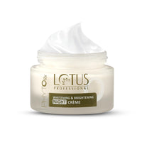 Lotus Professional PhytoRx Whitening & Brightening Night Face Cream, 50 gm | Hydrating Night Repair Face Cream with Age-Defying Formula | Deep Hydration & Dark Spot Corrector