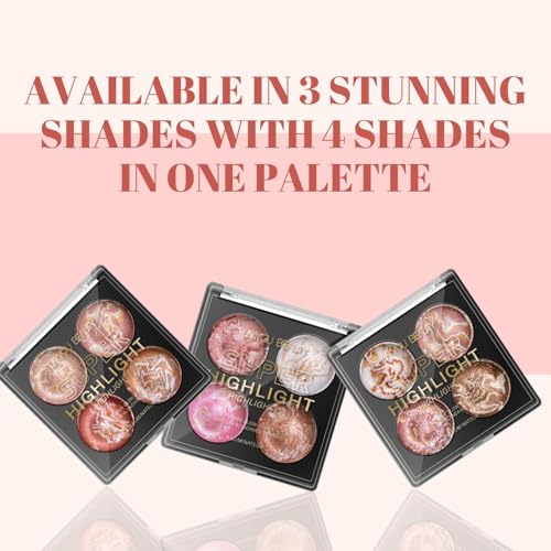 Lakyou Beauty Super Highlight Highlighter | Multishade Highlighter Palette | Travel Friendly | Highly Pigmented | Easy to Blend | Long Lasting | Shade-01 | 15g
