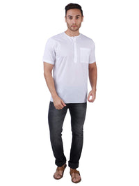 Rajubhai Hargovindas Men's  White Fine Cotton Short Kurta | Pack of 4 |