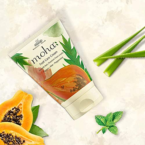 moha: Foot Cream For Rough, Dry and Cracked Heel, Feet Cream For Heel Repair With Benefits Of AleoVera, Papaya & Peppermint (50 g (Pack of 1))
