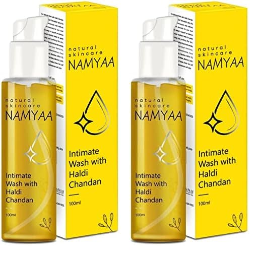 Namyaa Haldi Chandan Intimate Hygiene Wash | With Germ and Odour Protection | pH Balanced 100g (Pack of 2)