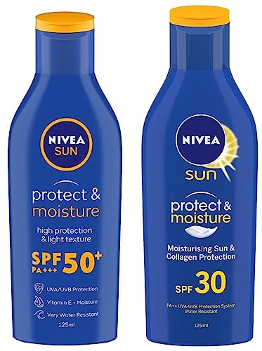 Nivea Sun, Moisturising Lotion For Oily Skin, Spf 50, 125Ml & Sun, Moisturising Lotion For Oily Skin, Spf 30, 125Ml, Pack Of 1