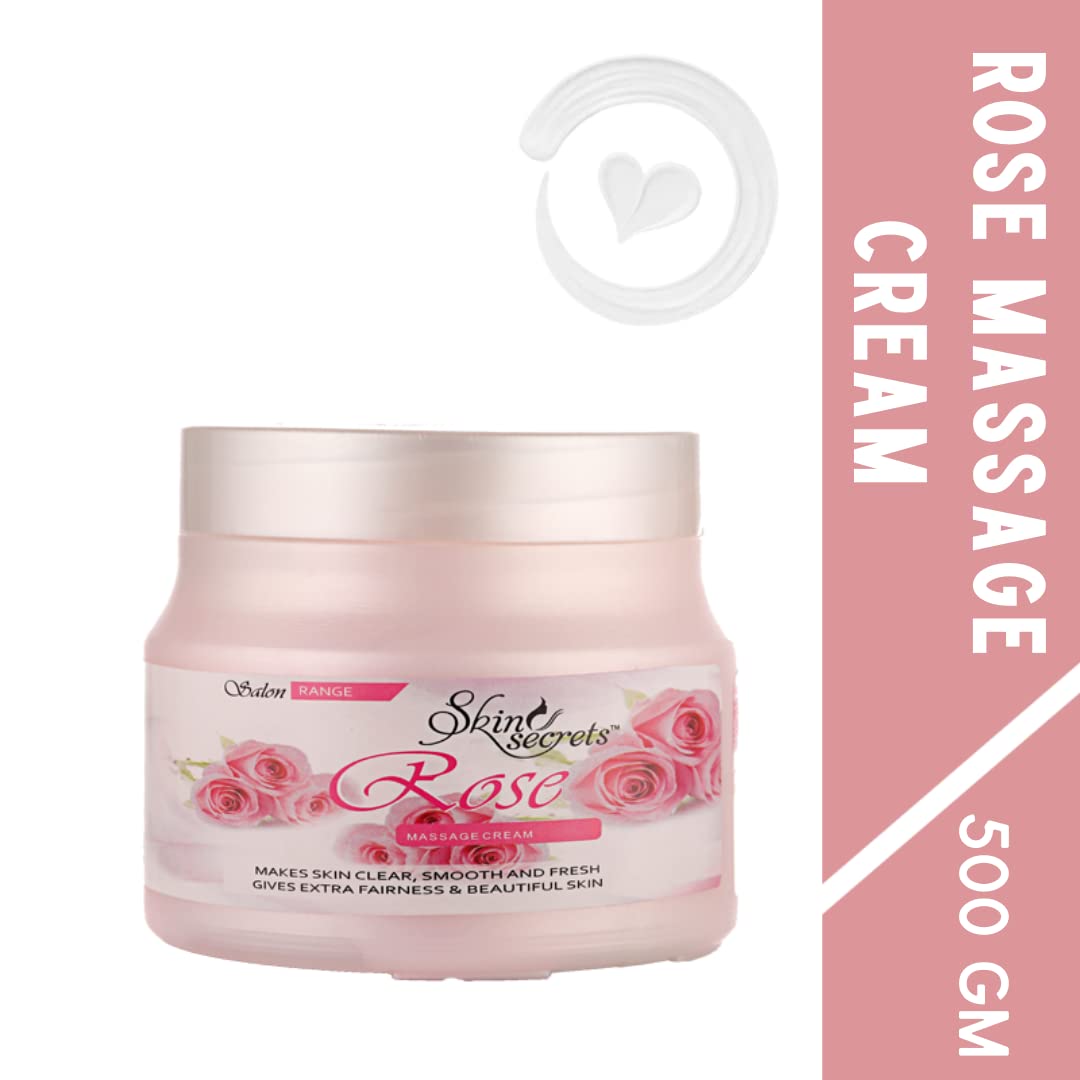 Skin Secrets Rose Massage Cream with Rose Essential Oil| Paraben Free, Cruelty Free & vegan (500gm)