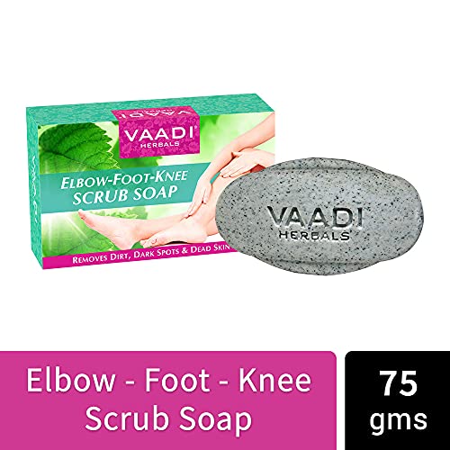 Vaadi Herbals Elbow Foot Knee Scrub Soap with Almond and Walnut Scrub, 75g (Pack of 4)