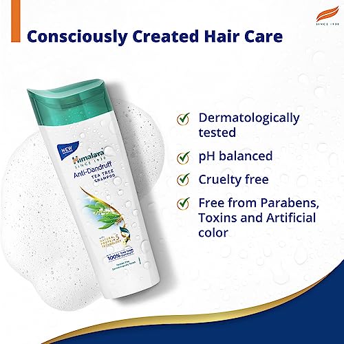 Himalaya Anti-Dandruff Tea Tree Shampoo, Removes up to 100% Dandruff, Soothes Scalp & Nourishes Hair, with Tea Tree oil and Aloe Vera, for men and women, 650ml