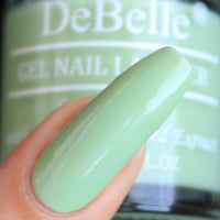 Debelle Gel Nail Polish Fleur Pistachio (Turquoise Mint Green Nail Paint)|Non Uv - Gel Glossy Finish |Chip Resistant | Seaweed Enriched Formula| Long Lasting|Cruelty And Toxic Free| 8Ml