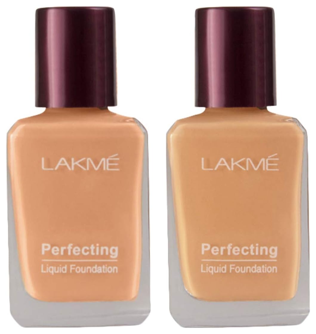 Lakmé Perfecting Liquid Foundation Light, Matte Finish, Acne Prone & Perfecting Liquid Foundation Pack of 2