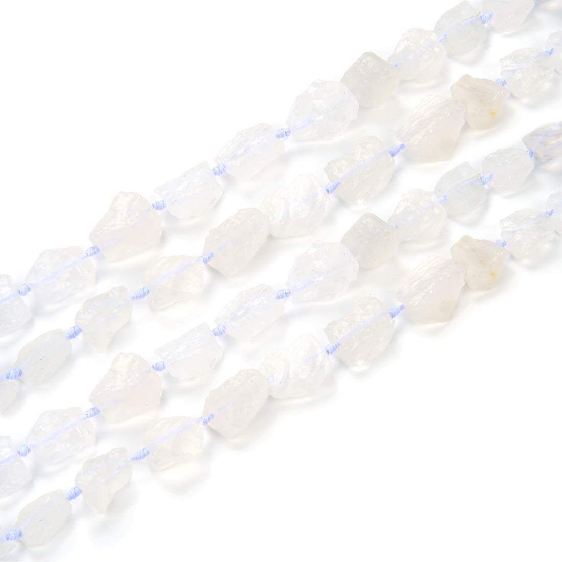 2 Strands Adabele Natural Raw Clear Crystal White Quartz Nugget Rough Gems Stone (30 Inch Total) Chakras Healing Gemstone Loose Beads GA-C1 White Quartz/Clear Crystal 2