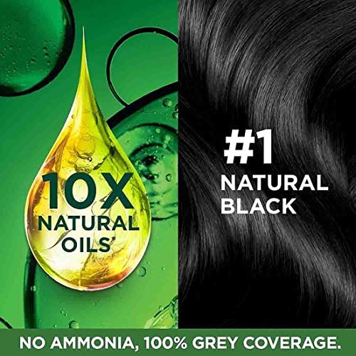 Garnier, Hair Colouring Creme, Long-lasting Colour, Smoothness & Shine, Color Naturals, Shade: 1 Natural Black, 70ml + 60g (Pack of 2)
